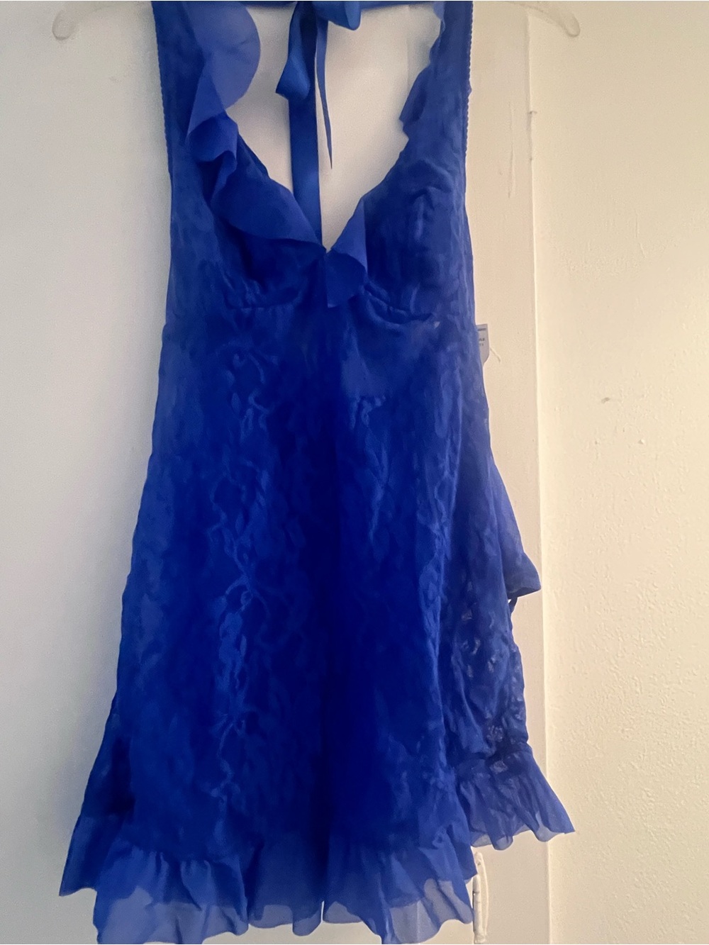Frederick's of Hollywood Royal Blue Ruffled Slip Dress